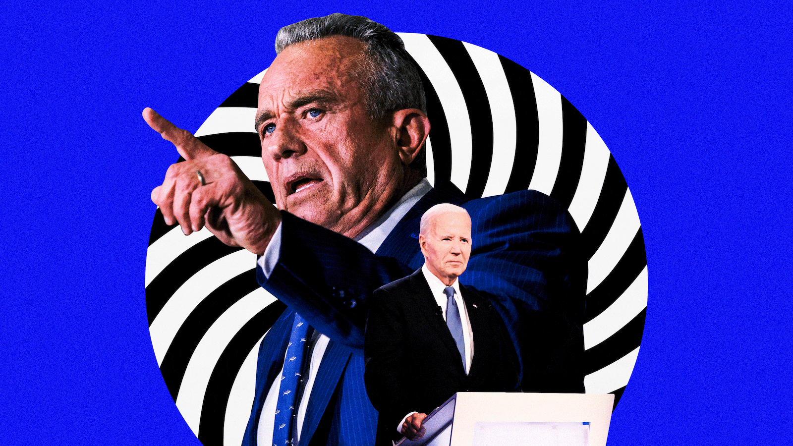 A photo illustration showing RFK Jr. and US President Joe Biden.