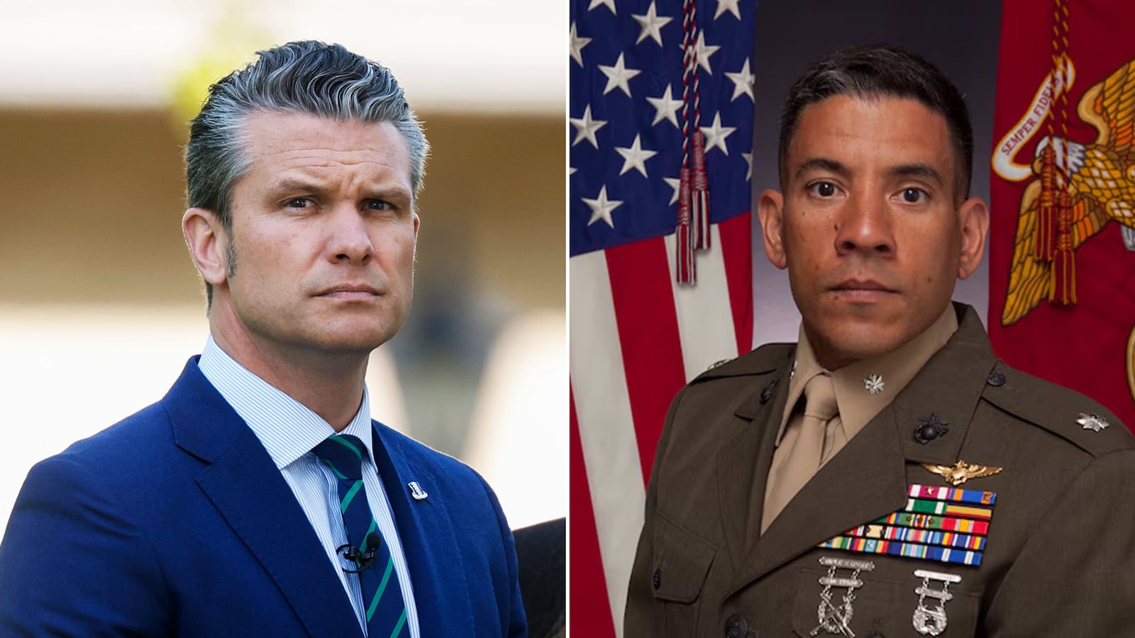 Pete Hegseth and Lieutenant Colonel Ricky D. Buria