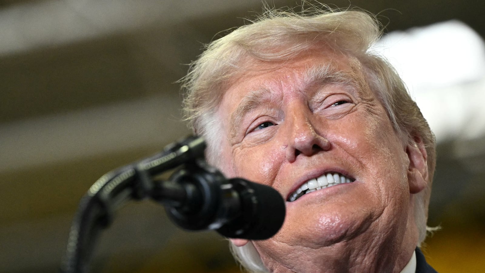 US President Donald Trump speaks during a visit to the Mack Trucks manufacturing facility in Macungie, Pennsylvania, on June 23, 2026. (Photo by Mandel NGAN / AFP via Getty Images)