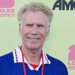 Will Ferrell on the blue carpet for the World Cup 2026 Kickoff Party at LA Memorial Coliseum.