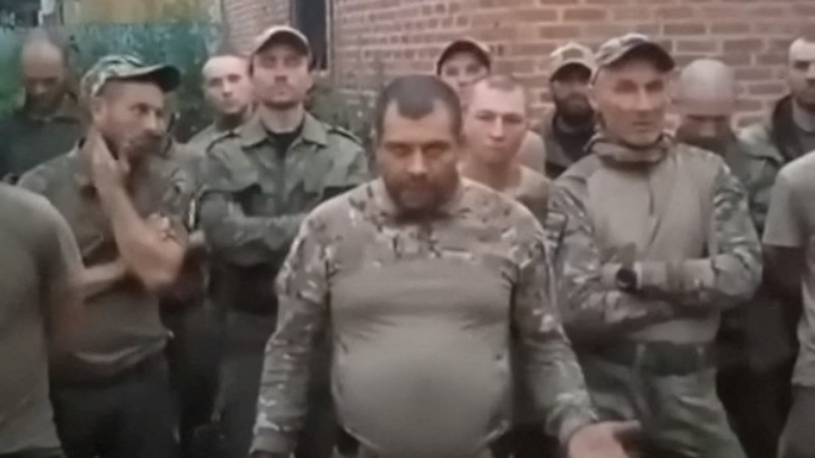 A screenshot from a video shared on June 28 by Russian prisoners' rights campaign group Gulagu.net showing a Storm-Z squad explaining they will no longer fight in Ukraine.