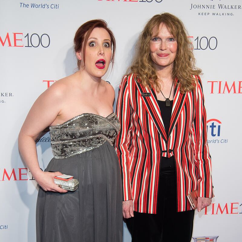 NEW YORK, NY - APRIL 26:  Dylan Farrow (L) and actress Mia Farrow attend the 2016 Time 100 Gala at Frederick P. Rose Hall, Jazz at Lincoln Center on April 26, 2016 in New York City.  (Photo by Michael Stewart/FilmMagic)