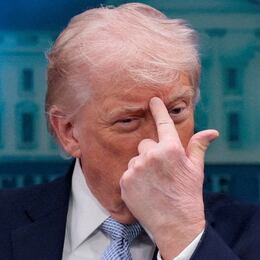 U.S. President Donald Trump gestures as he speaks during a press conference in the James S. Brady Press Briefing Room at the White House in Washington, D.C., U.S., April 6, 2026.
