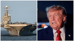 Trump and USS Abraham Lincoln