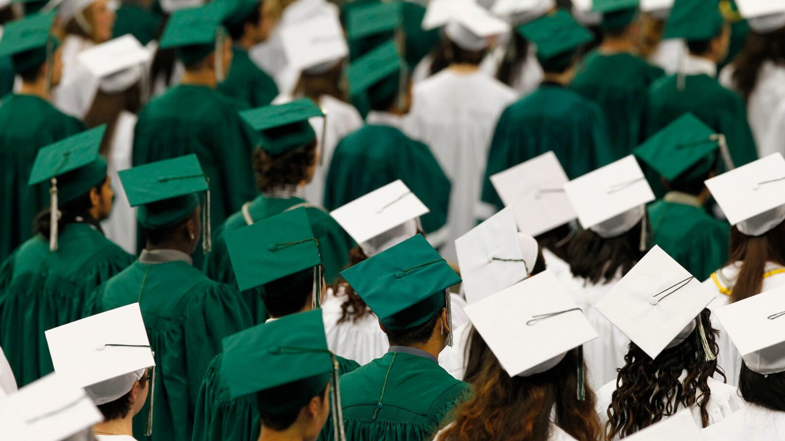 Reynolds High School students observe a moment of silence.