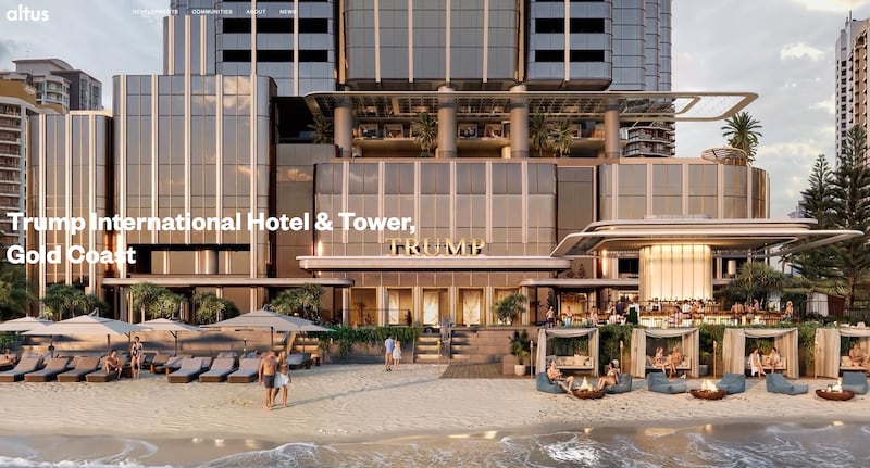 The Trump Tower remains on the Atlus website.