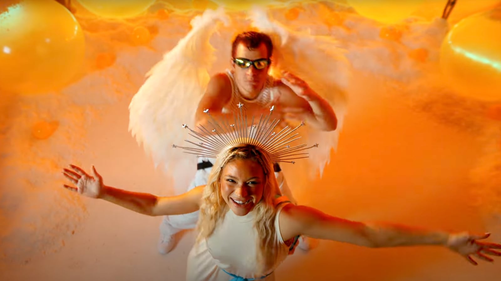 A still from the video for "Planet of the Bass" by DJ Crazy Times and Ms. Biljana Electronica