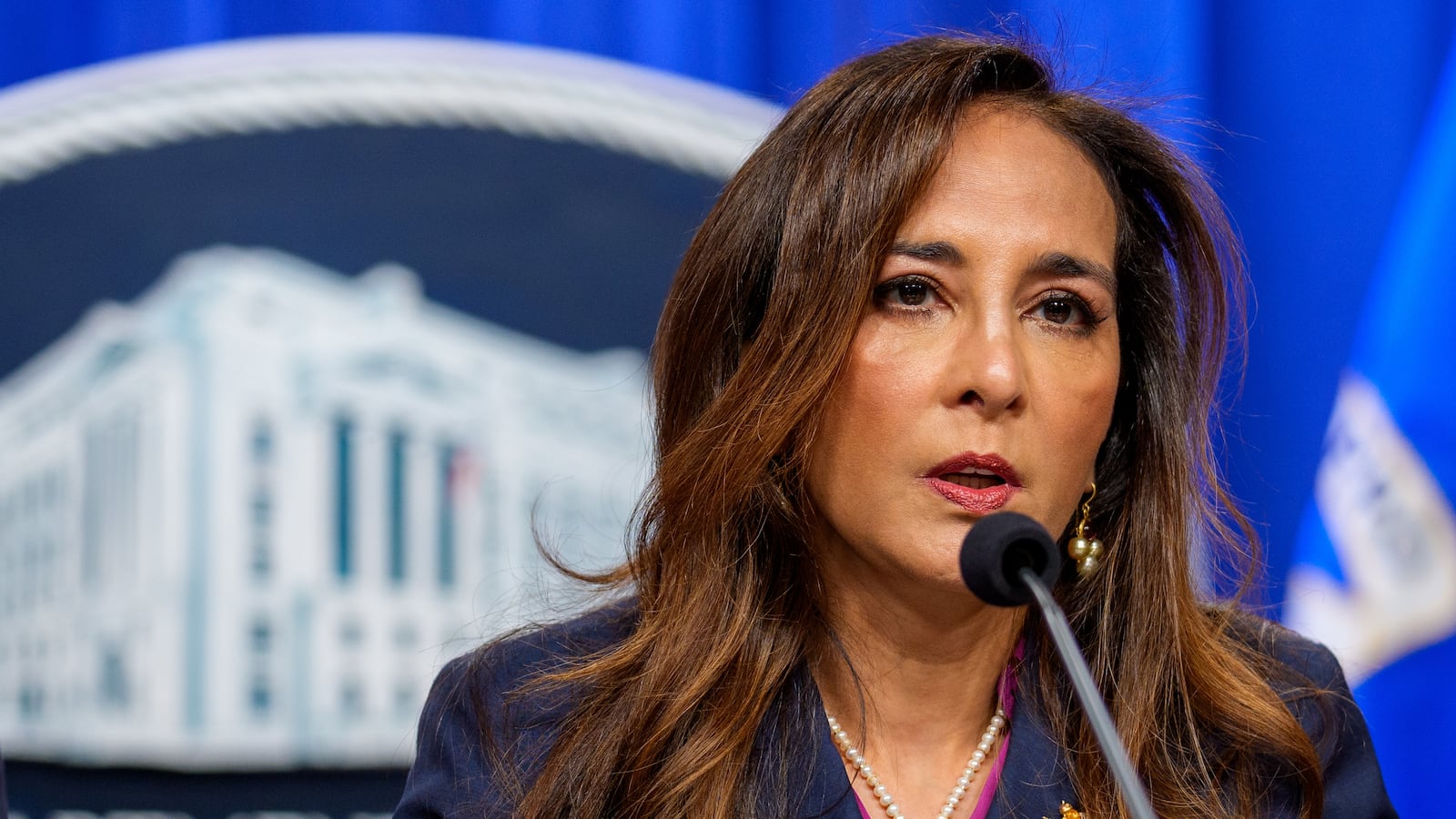 WASHINGTON, DC - SEPTEMBER 29: Assistant Attorney General for Civil Rights Harmeet Dhillon speaks during a news conference at the Justice Department on September 29, 2025 in Washington, DC. The Justice Department has filed a complaint under the Freedom of Access to Clinic Entrances (FACE) Act against protestors who targeted a New Jersey synagogue in November 2024. (Photo by Andrew Harnik/Getty Images)