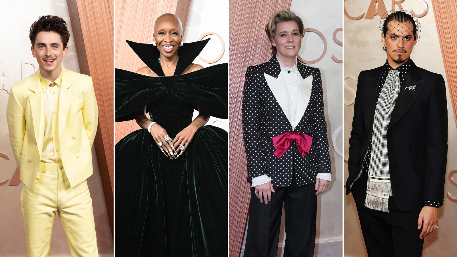 Timothee Chalamet, Cynthia Erivo, Brandi Carlile, and Omar Apollo.