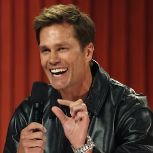 Tom Brady speaks onstage during Netflix Is A Joke Festival Presents: The Roast of Kevin Hart at The Kia Forum on May 10, 2026, in Inglewood, California.