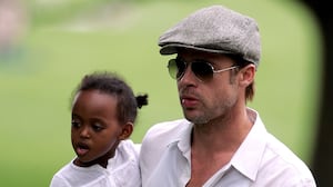 NEW YORK - AUGUST 28: Brad Pitt and Zahara Jolie-Pitt visit Central Park in New York City on August 28, 2007.