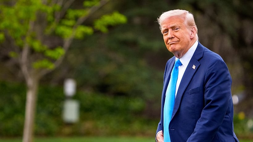 WASHINGTON, DC - MARCH 28: U.S. President Donald Trump walks towards Marine One on the South Lawn of the White House on March 28, 2025 in Washington, DC. Trump is headed to Mar-a-lago in Palm Beach, Florida for the weekend. (Photo by Andrew Harnik/Getty Images)