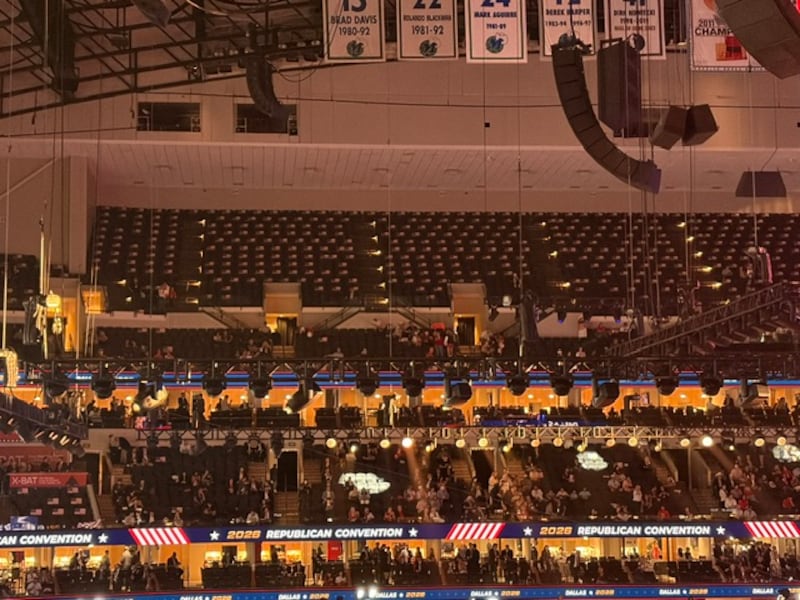 The upper sections of the arena remained largely empty.