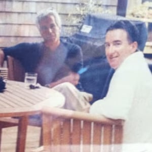 Andrew Mountbatten-Windsor, Jeffrey Epstein, and Peter Mandelson in an undated photo.