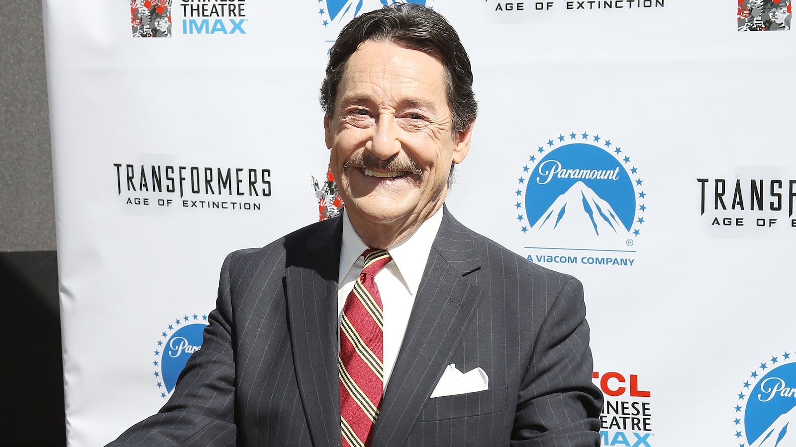 Peter Cullen the voice of Optimus Prime attends the Transformer Optimus Prime hand/footprint ceremony held at TCL Chinese Theatre IMAX on September 30, 2014 in Hollywood, California.