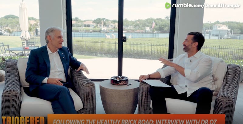 Dr. Oz and Don Jr. discussed the president's diet.