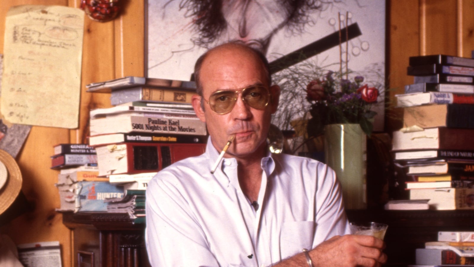 Hunter Thompson aka Hunter S Thompson aka Gonzo Journalist at his ranch