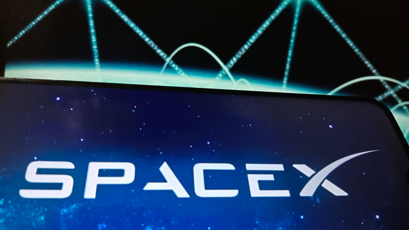 lllustration SpaceX's first post from space to the social platform X via Starlink, February 26, 2024, Suqian, Jiangsu, China.