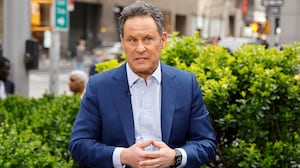 Fox anchor Brian Kilmeade speaks on "The Story With Martha MacCallum" at Fox News Channel Studios on April 08, 2024 in New York City.