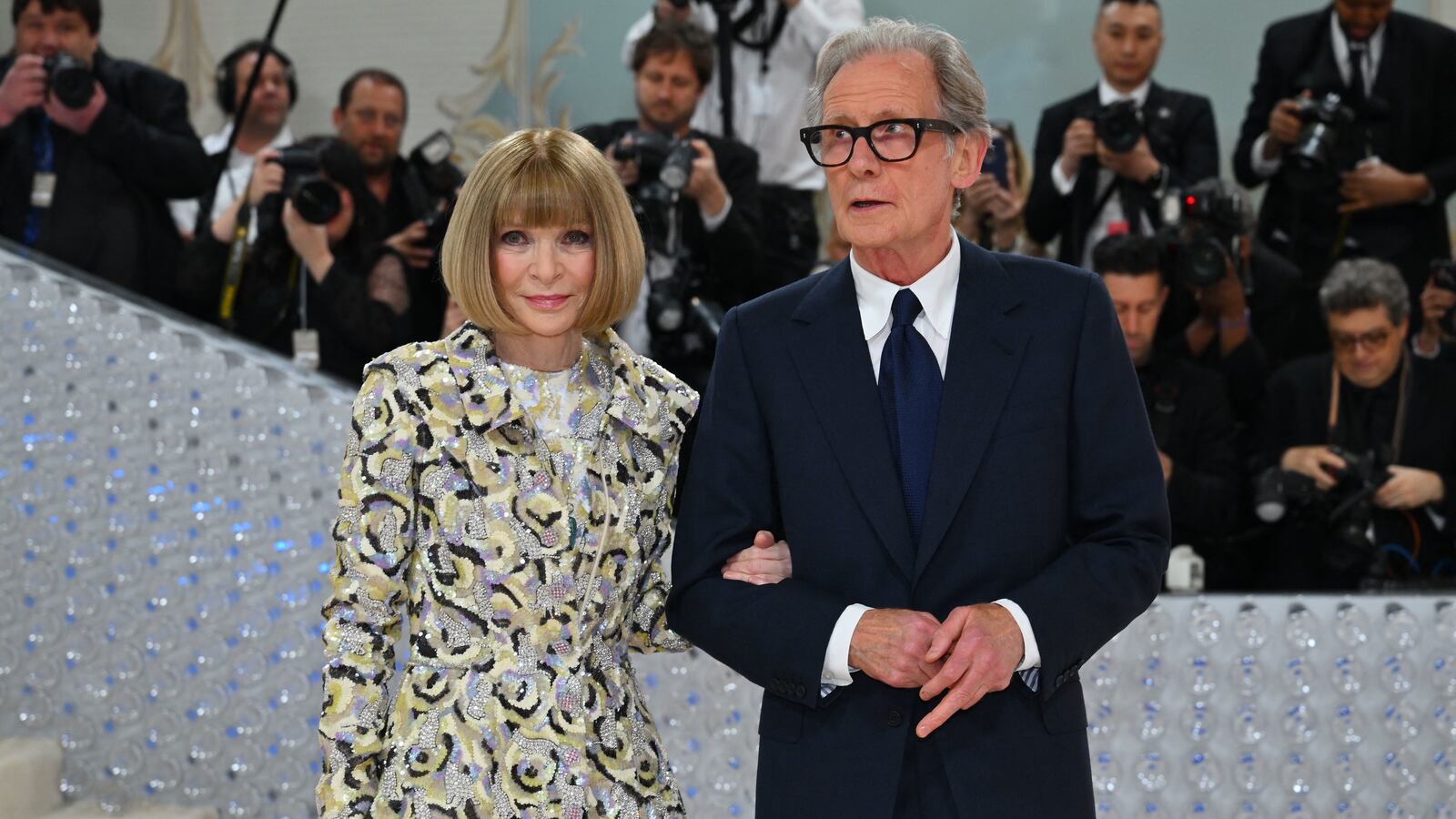 Vogue Editor-in-Chief Anna Wintour and English actor Bill Nighy