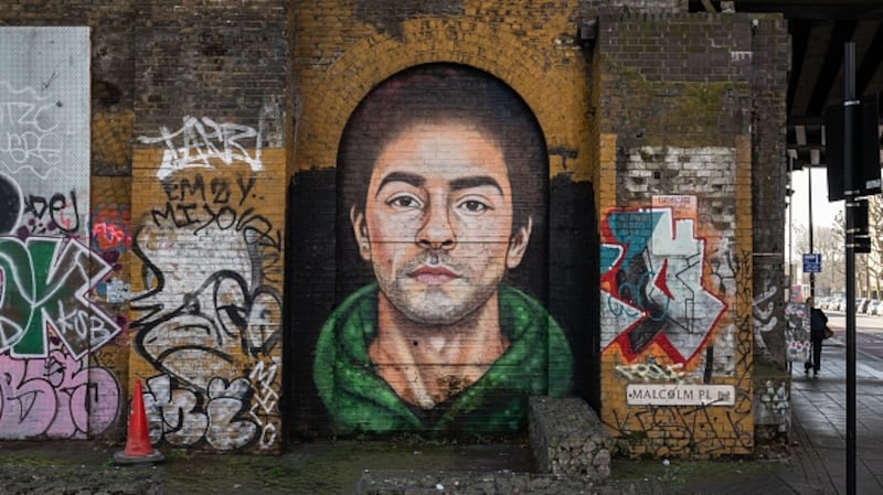 Luigi's mural in the Bethnal Green area of London, England.