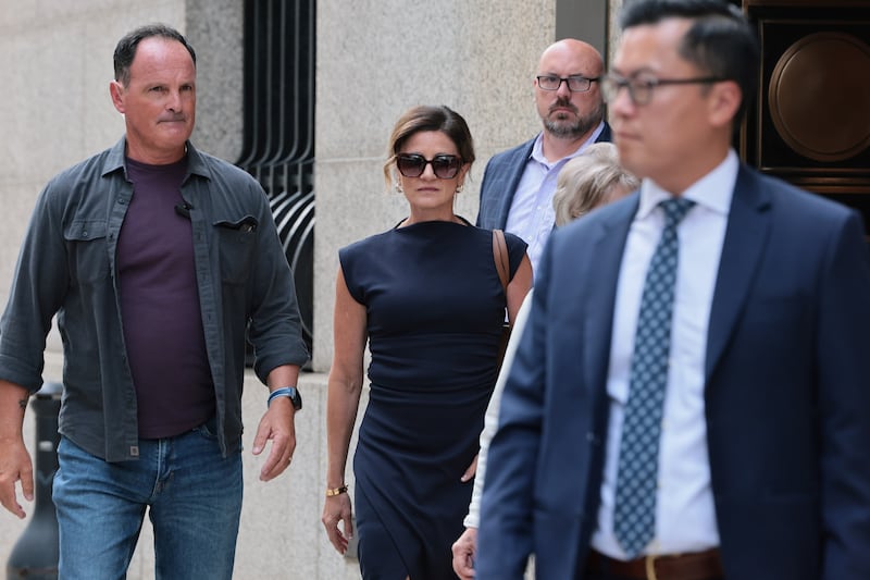NEW YORK, NEW YORK - AUGUST 14: Paulette Thompson, wife of Brian Thompson, leaves Thurgood Marshall United States Courthouse after a Luigi Mangione court hearing on August 14, 2026 in New York City. Mangione admitted to shooting UnitedHealthcare CEO Brian Thompson as he pleaded guilty to two federal stalking counts. He is accused of fatally shooting UnitedHealthcare CEO Brian Thompson on Dec. 4, 2024, in Midtown Manhattan. Mangione has pleaded not guilty to the state charges. (Photo by Michael M. Santiago/Getty Images)