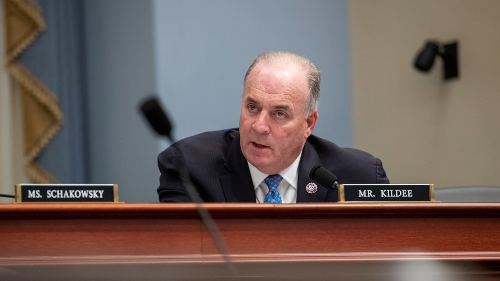 U.S. Representative Dan Kildee (D-MI) questions U.S. Office of Management and Budget Director Shalanda Young during a U.S. House Budget Committee on March 29, 2022.