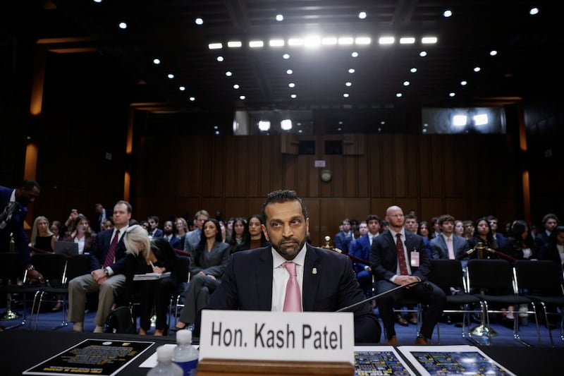 FBI Director Kash Patel testifies before a Senate Judiciary Committee hearing on oversight of the Federal Bureau of Investigation, on Capitol Hill in Washington, D.C., U.S., September 15, 2026. REUTERS/Evan Vucci