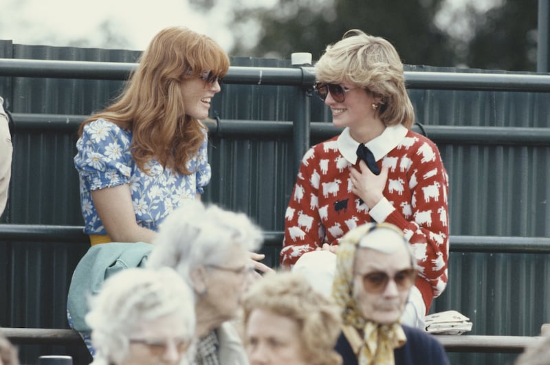 Diana, Princess of Wales (1961 - 1997) with Sarah Ferguson at the Guards' Polo Club, Windsor, June 1983.