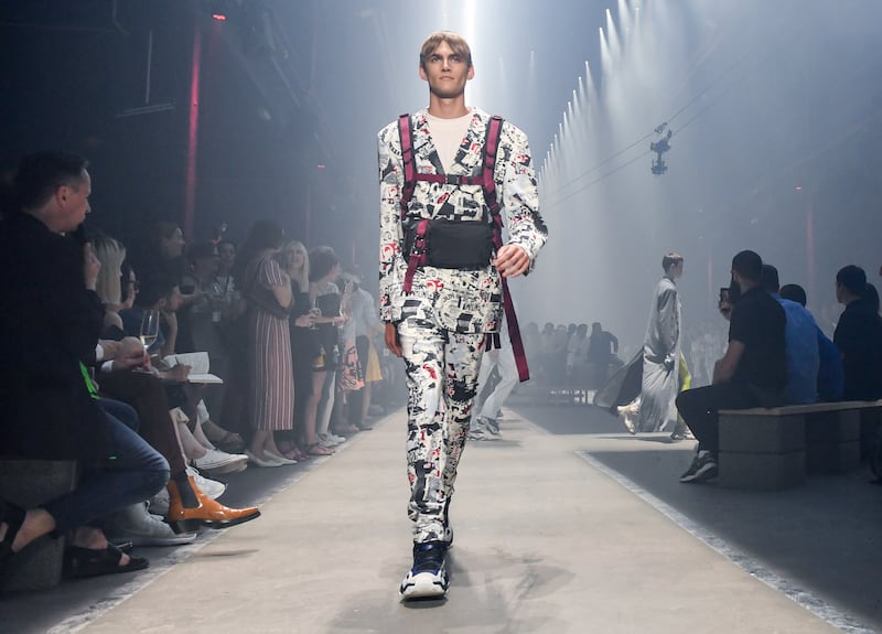 Presley Gerber, model and son of Cindy Crawford, at the Berlin Fashion Week in 2019.