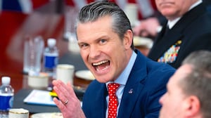 Secretary of Defense Pete Hegseth speaks during a meeting at the Pentagon in Washington, DC, on March 6, 2025.