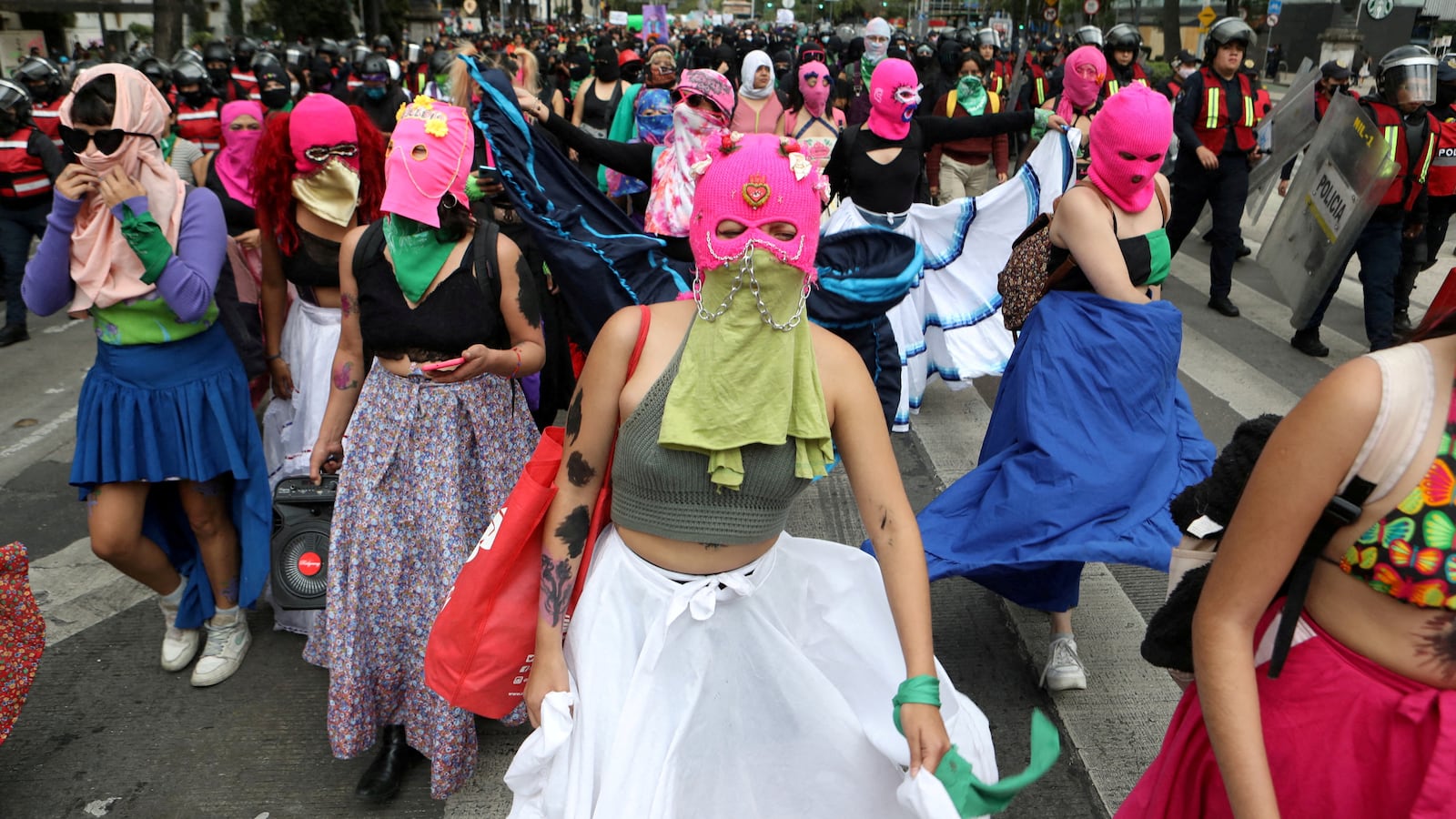 Women take part in a protest in support of safe and legal abortion access to mark International Safe Abortion Day, in Mexico City, Mexico September 28, 2022.