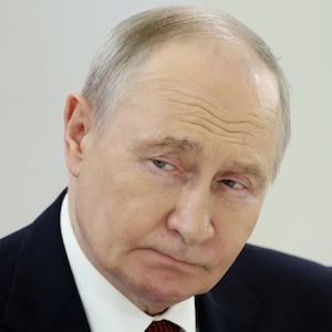 Russian President Vladimir Putin attends a meeting with Laotian President Thongloun Sisoulith at the Kremlin in Moscow, Russia May 9, 2026.