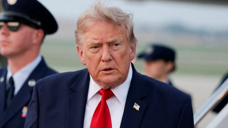 U.S. President Donald Trump looks on as he arrives at Joint Base Andrews in Maryland, U.S., July 19, 2026.