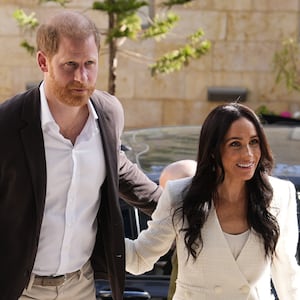 The Duke and Duchess of Sussex attend a World Health Organization roundtable with key donors and humanitarian partners in Amman, Jordan, on Wednesday, February 25, 2026.