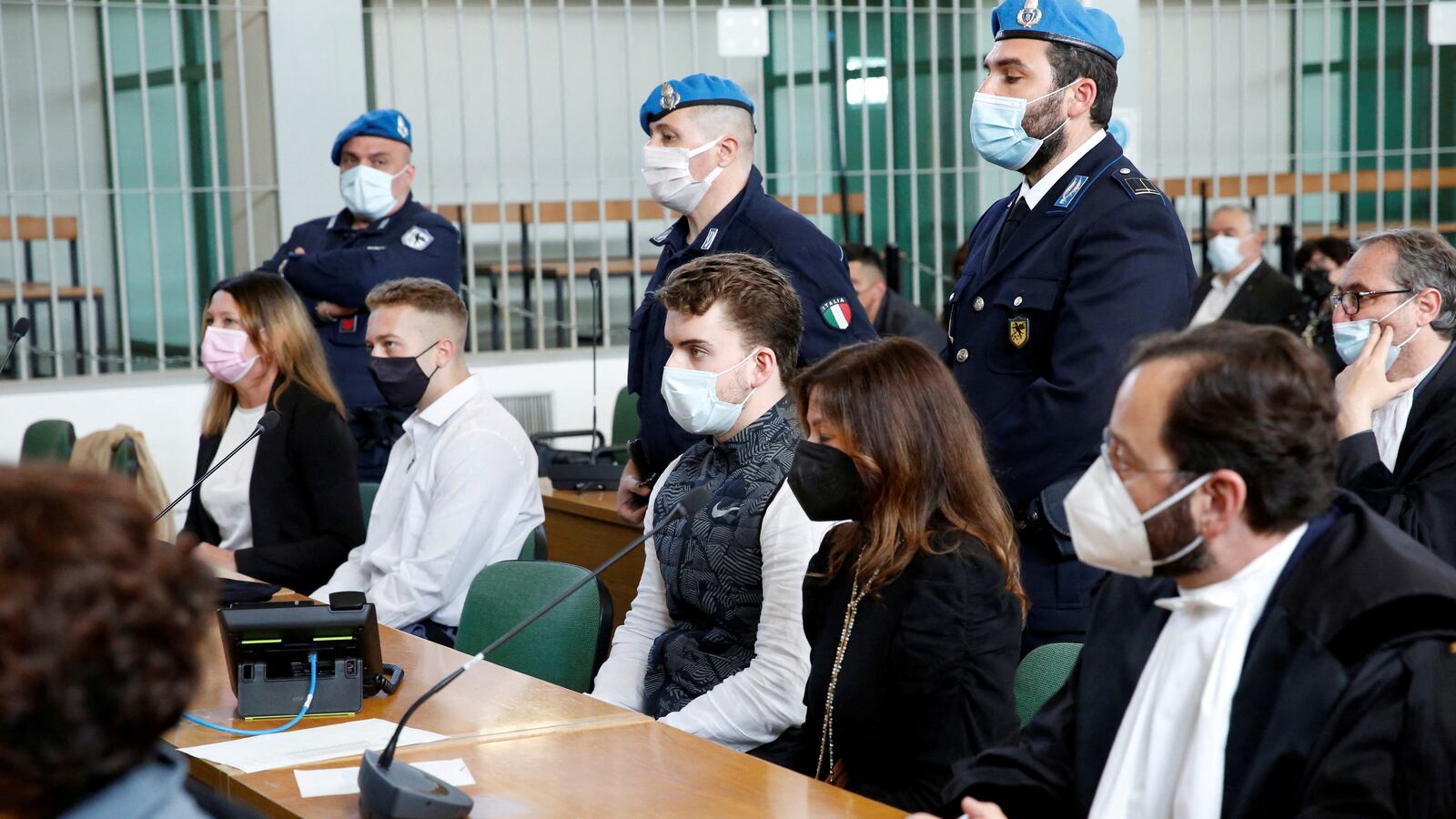 Finnegan Lee Elder and Gabriel Christian Natale-Hjorth attend a hearing.