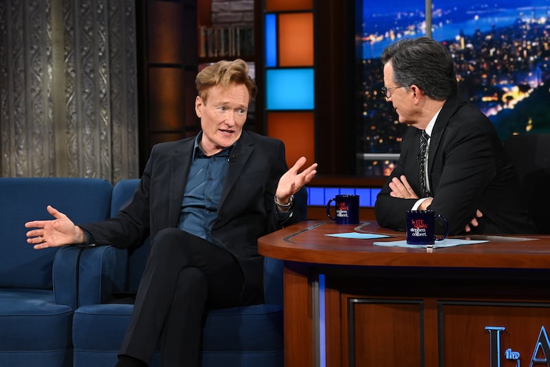 The Late Show with Stephen Colbert and guest Conan O'Brien