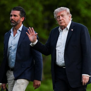 A provision of the deal for President Donald Trump to drop his $10 billion lawsuit against the IRS gave him and members of his family sweeping tax amnesty. Trump's sons Don Jr. (pictured) and Eric along with the Trump Organization were plaintiffs in the original lawsuit brought against the IRS earlier this year.