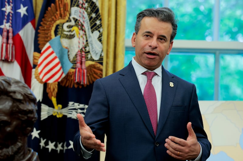WASHINGTON, DC - MAY 05: Food and Drug Administration Commissioner Marty Makary speaks as he joins U.S. President Donald Trump in the Oval Office at the White House on May 05, 2025 in Washington, DC. Trump signed new proclamations and executive orders including one that ended federal funding for so-called "gain-of-function" studies. (Photo by Anna Moneymaker/Getty Images)