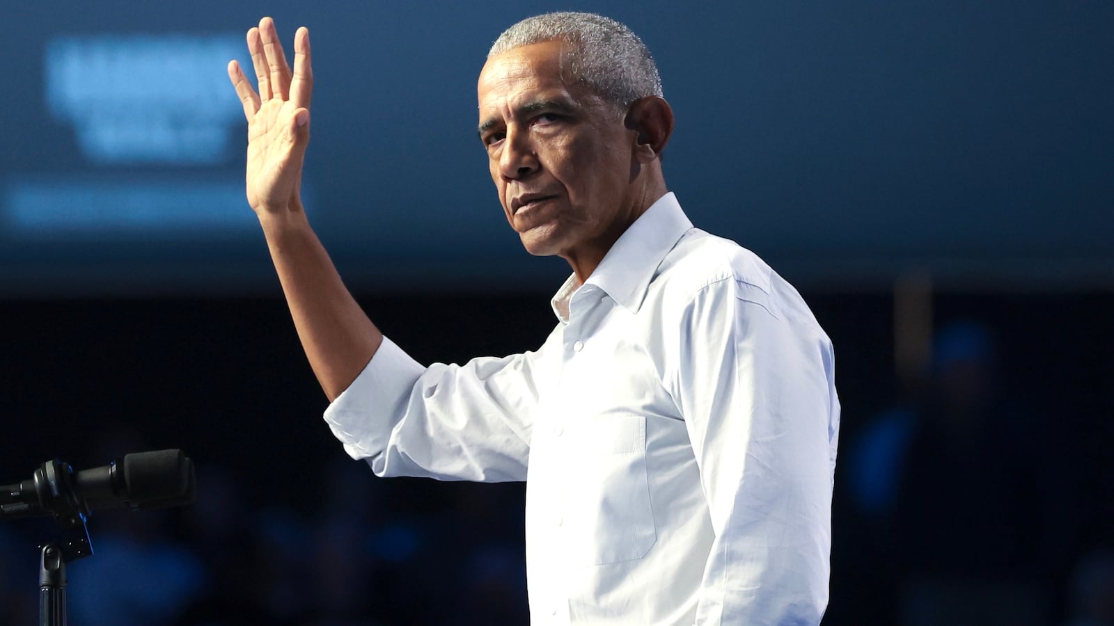 Barack Obama speaks during a campaign rally in support of Democratic presidential nominee, U.S. Vice President Kamala Harris at Temple University October 28 in Philadelphia, Pennsylvania.
