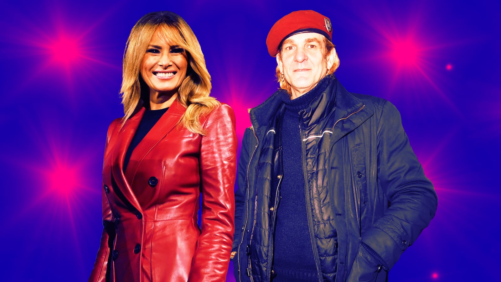 A photo illustration of Melania Trump and Alexandre Alé de Basseville.