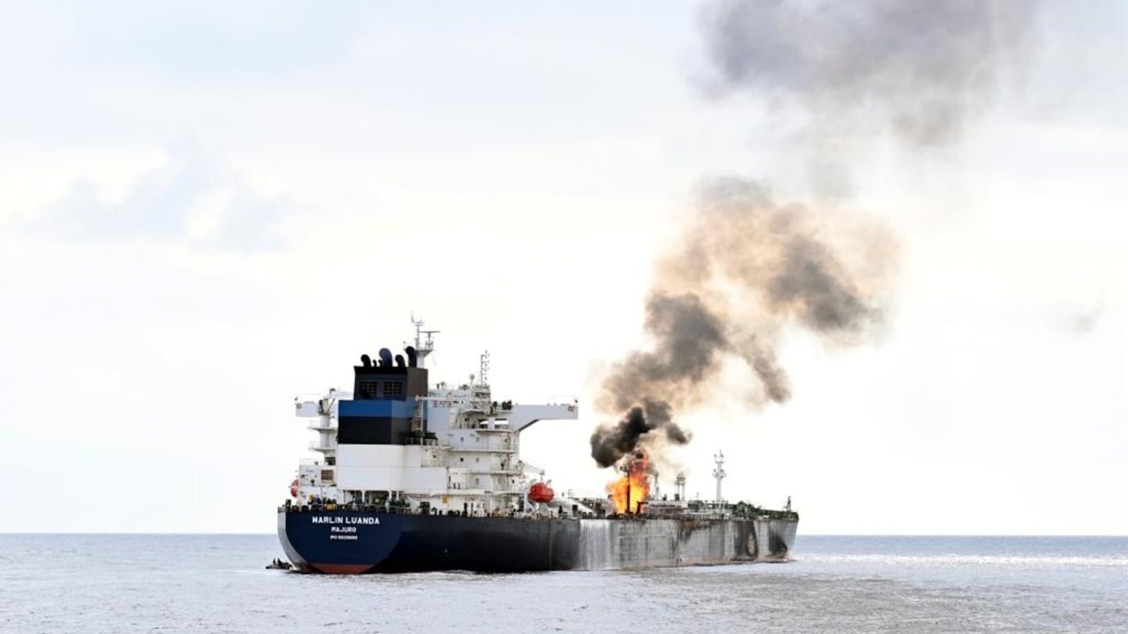 The Indian Navy's guided missile destroyer INS Visakhapatnum aided in the firefight on the Marlin Luanda, on the night of Jan. 26, 2024.