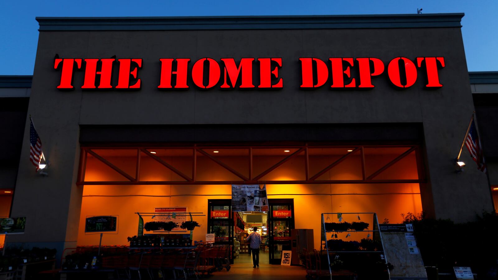 The logo of Home Depot is seen in Encinitas, California April 4, 2016.