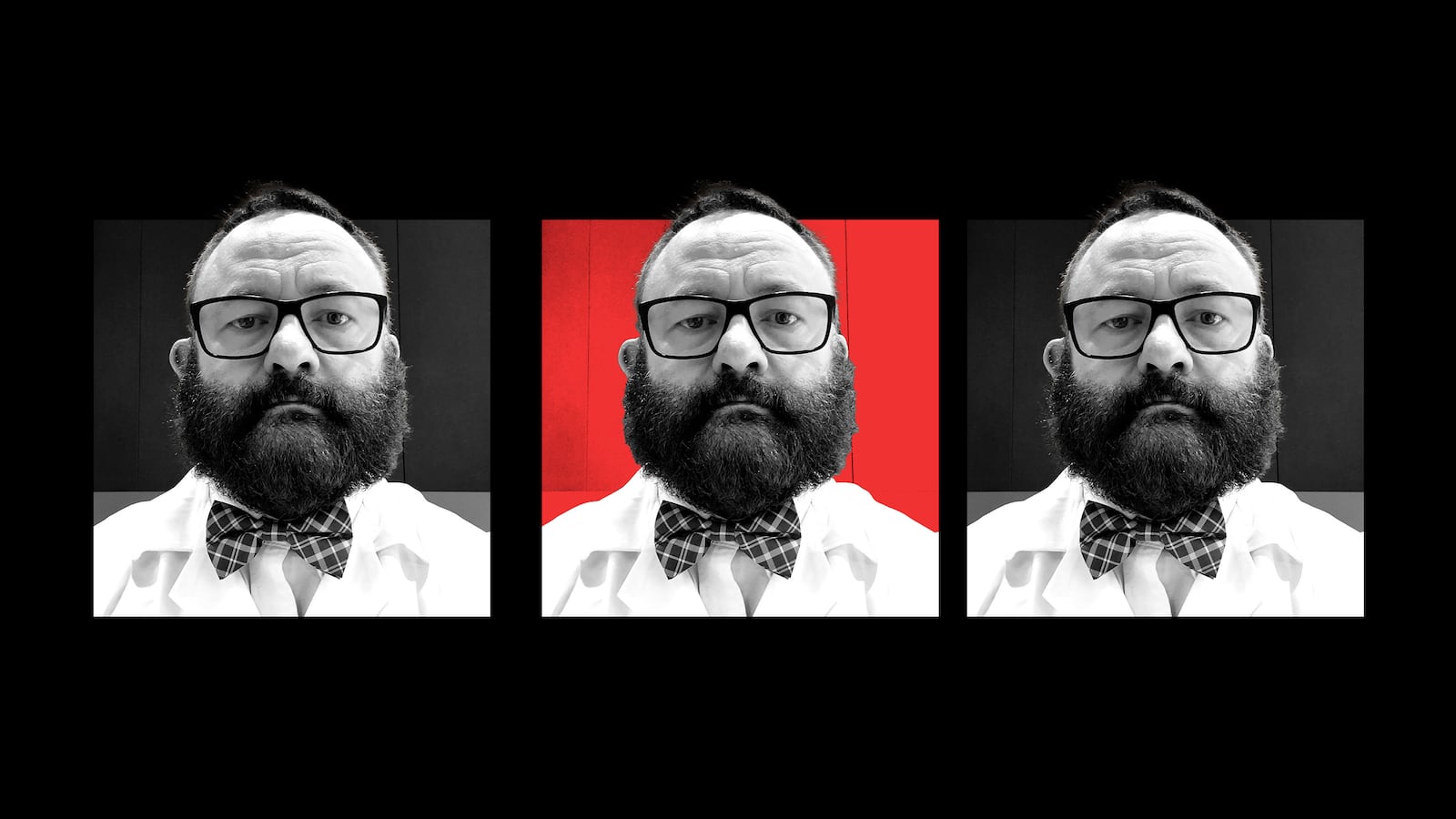 A photo illustration of Darius Paduch