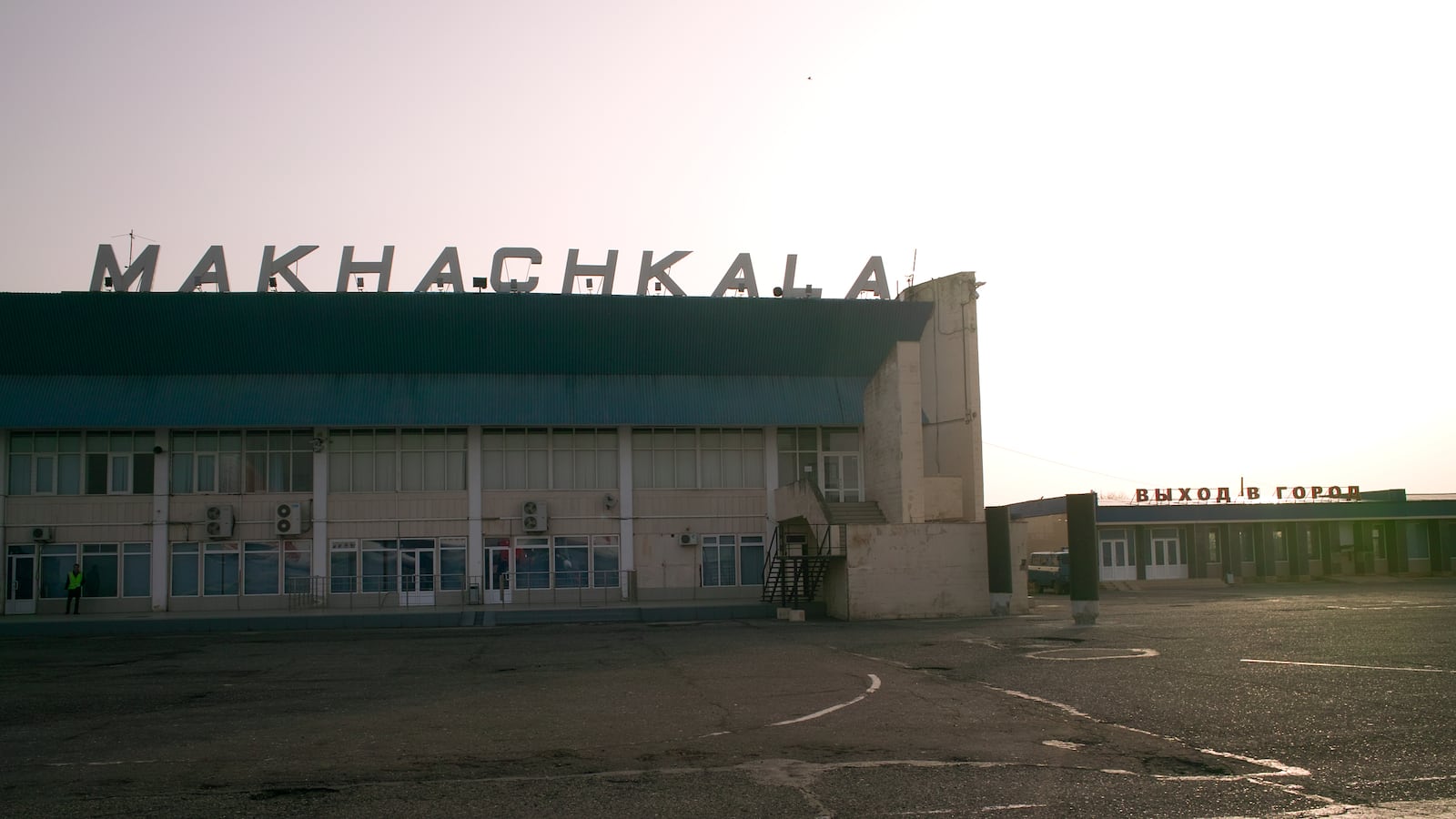 A photo of Makhachkala airport in Russia.