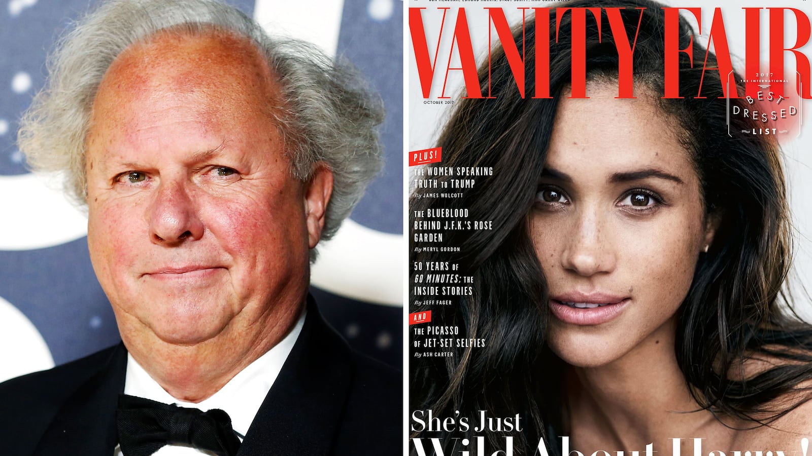 Graydon Carter and Meghan Markle on the cover of Vanity Fair