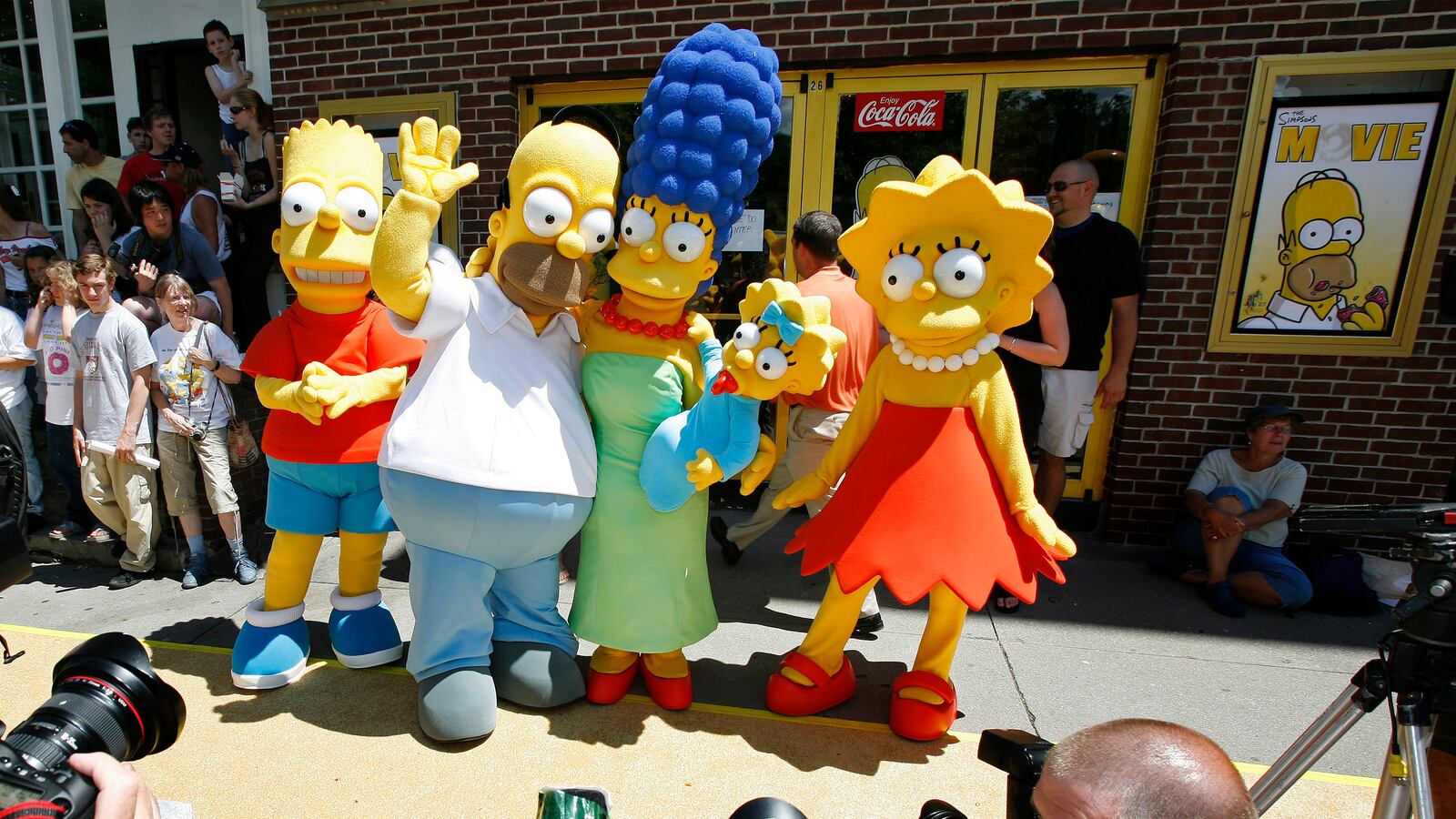 Characters at the premiere of the “The Simpsons Movie” in Springfield, Vermont, July 21, 2007.