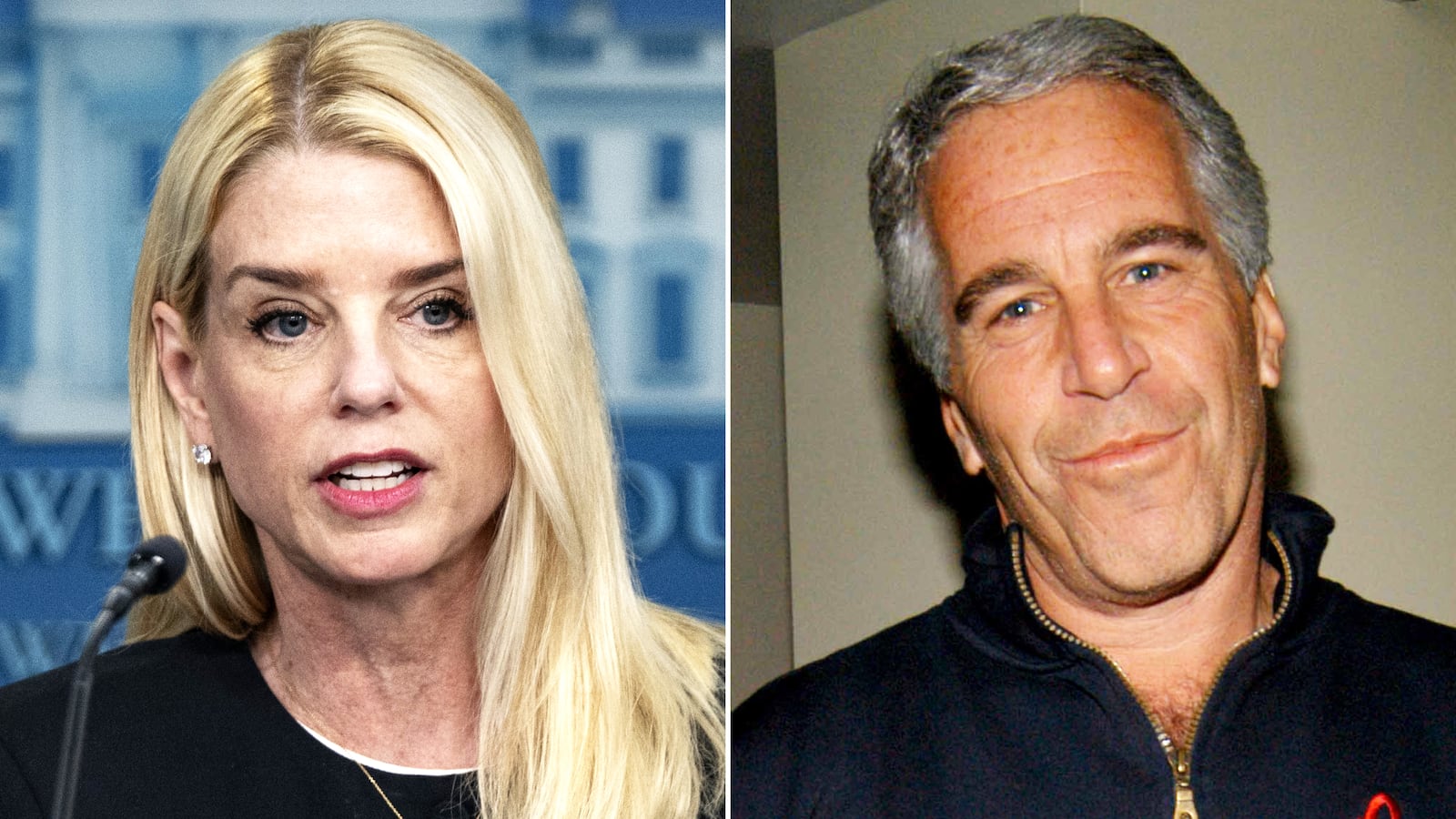 Pam Bondi and Jeffrey Epstein.
