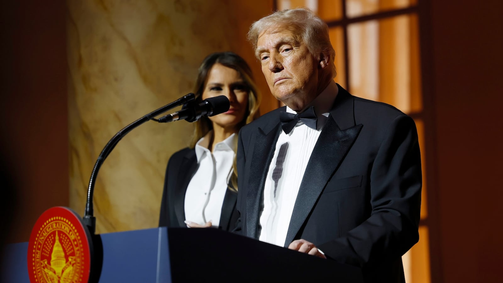 Donald Trump and Melania Trump at a dinner