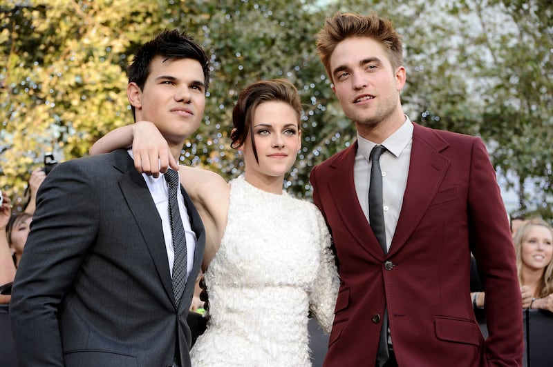 Actor Taylor Lautner, actress Kristen Stewart and actor Robert Pattinson